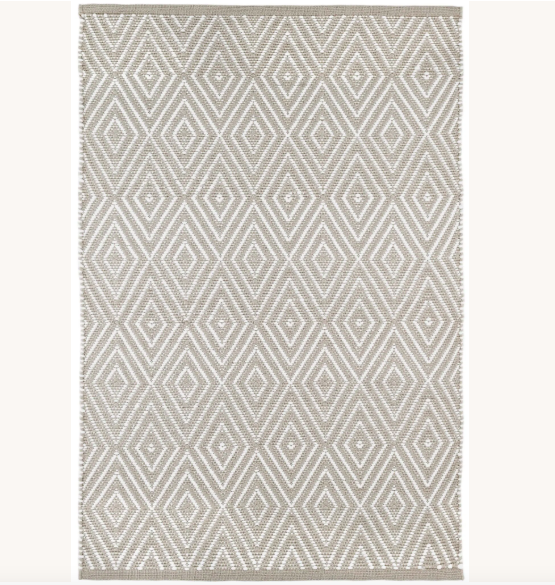 Diamond Handwoven Washable Indoor/Outdoor Rug Platinum/White 4'x6'