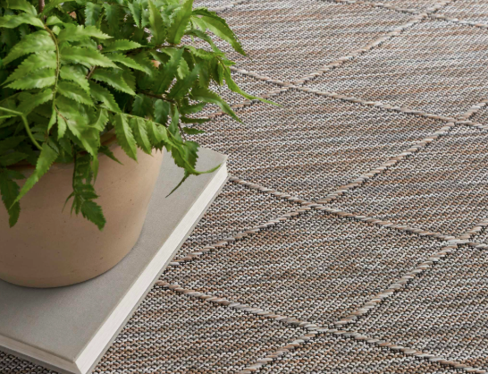 Washable Solutions Grey/Mocha Diamond Area Rug 3'x5'