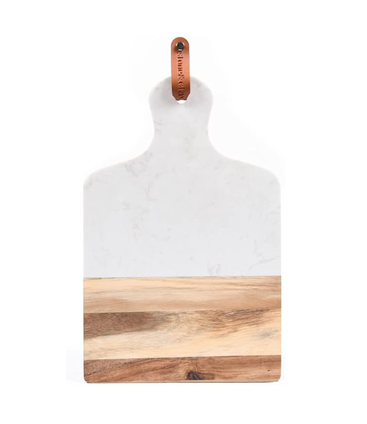 12"x8" Marble Cheese Board - White
