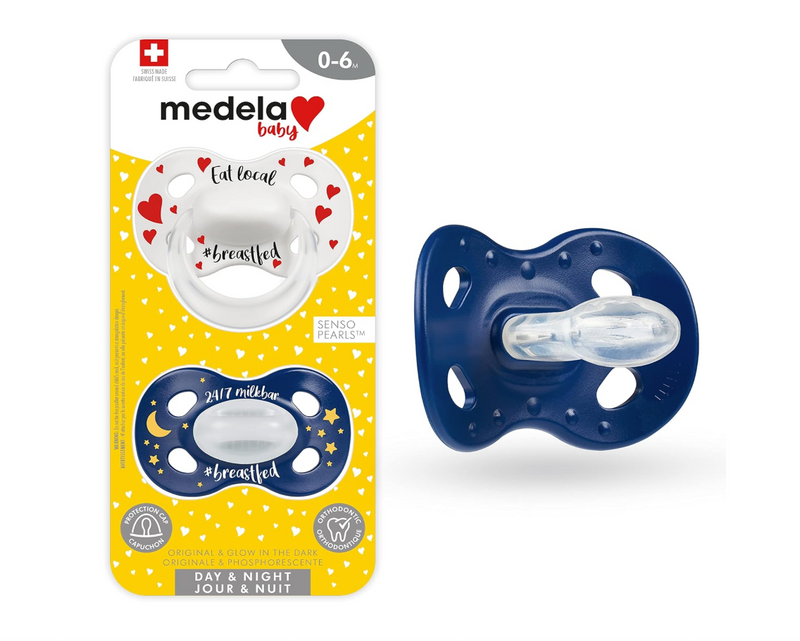 2pk Pacifier 0-6 Months Glow In Dark - Medela