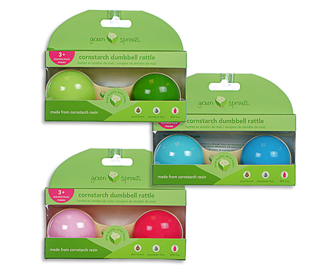 Cornstarch Dumbbell Rattle - Variety