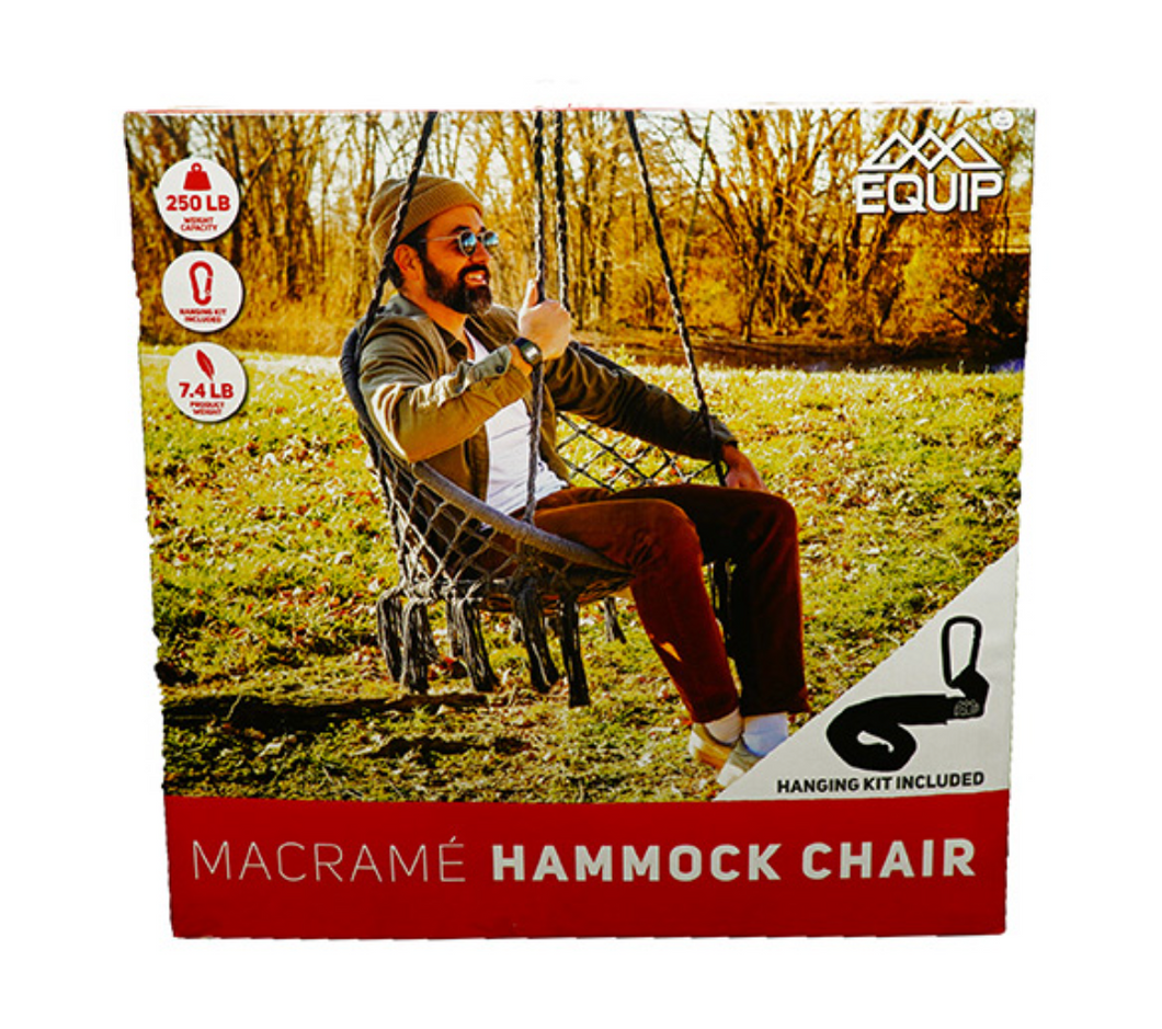Macrame Hammock Chair -Charcoal Gray