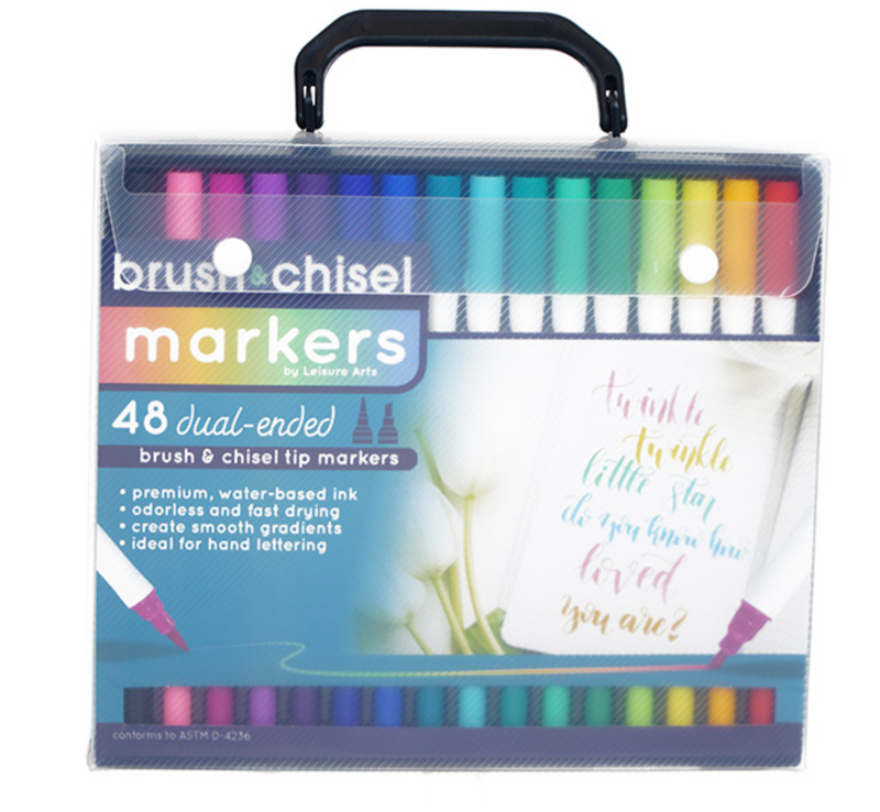 Dual Tip Marker Set Brush/Chisel 48PC