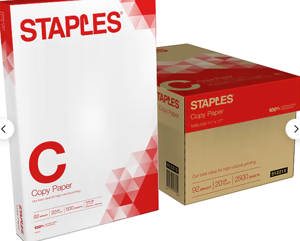 CASE of Staples Copy Paper, 11