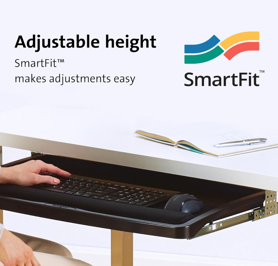 Kensington Keyboard Tray Under Desk, SmartFit Ergonomic Slide-Out Keyboard Drawer