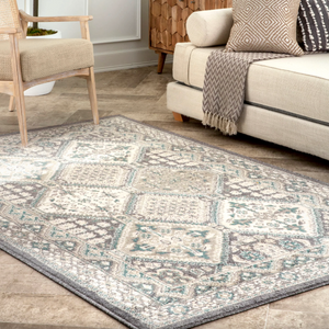 Vintage Tile Becca Area Rug 7'10"x9'10" Charcoal
