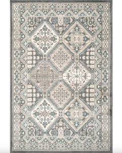 Vintage Tile Becca Area Rug 7'10"x9'10" Charcoal