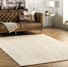 Load image into Gallery viewer, Elfriede Farmhouse Jute Blend Area Rug 7&#39; 6&quot; x 9&#39; 6&quot; Natural
