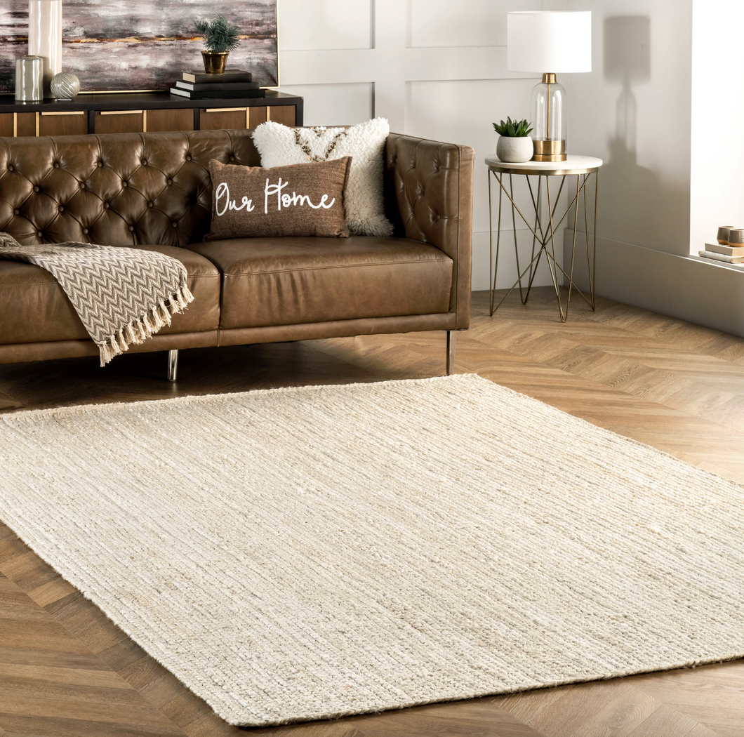Elfriede Farmhouse Jute Blend Area Rug 7' 6