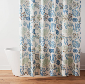 13pc Coastal Shower Curtain Set - Cream Seashell