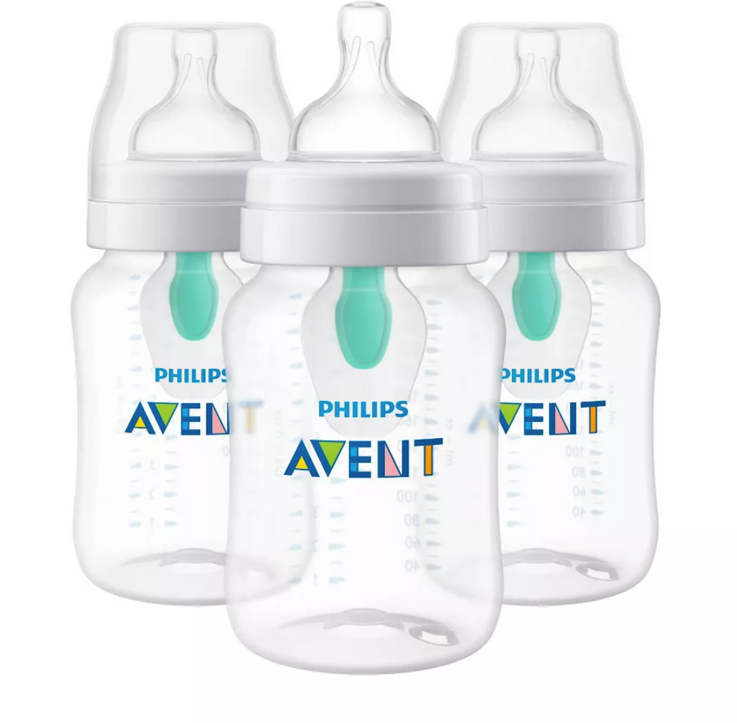 Philips Avent 3pk Anti-Colic Bottle with AirFree Vent - Clear - 9oz