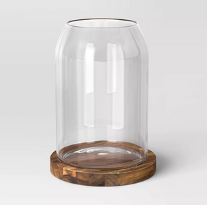 Glass Terrarium Includes Wood Base Natural Wood