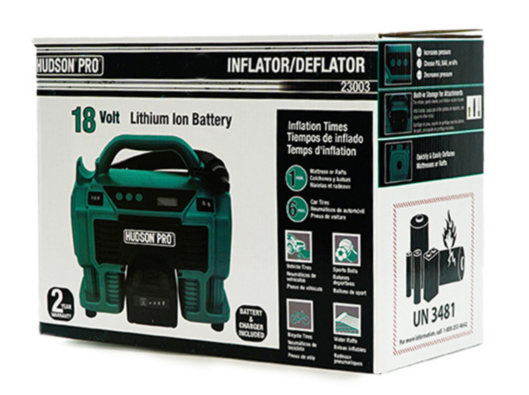 Cordless Multi-Purpose Air Inflator 18V Li Ion Rechargeable