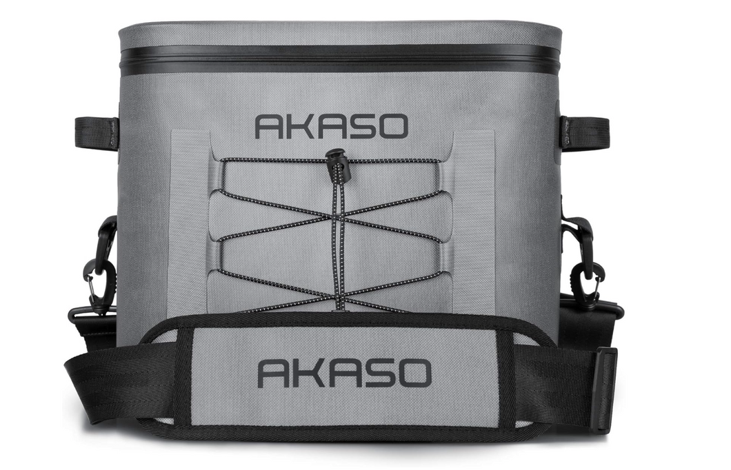 AKASO 12L Soft Cooler Bag for 24 Cans - Gray