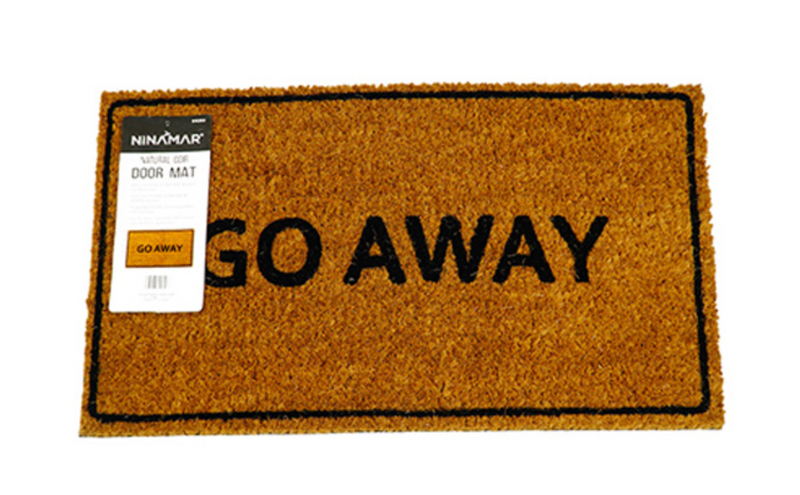 Natural Coir Doormat "Go Away"