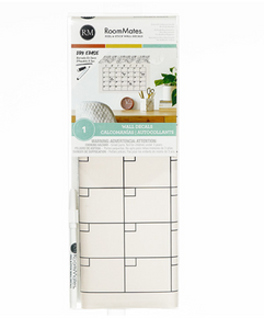 Blush Peony Monthly Calendar Dry Erase Wall Decal 13x5in