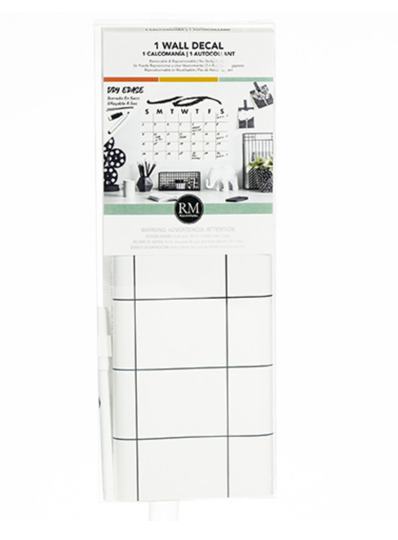 Doodle Dry Erase Calendar Peel & Stick Wall Decal 13x5in