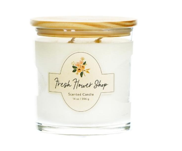 Soy Candle 14 OZ. Fresh Flower Shop Double Wick 4x4in