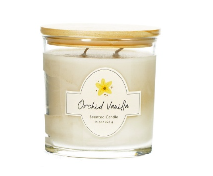 Soy Candle 14 OZ. Orchid Vanilla Double Wick 4x4in
