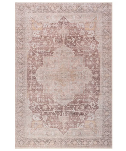 Rosa Machine Washable Distressed Vintage Medallion Area Rug 9' x 12'