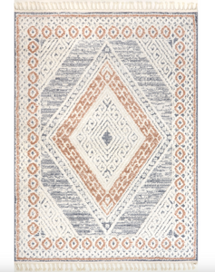 5' x 8' Acacia Raised Diamond Tasseled Area Rug