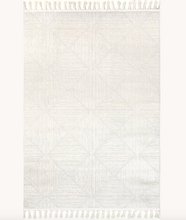 Load image into Gallery viewer, Kerry Textured Geometric Tasseled Area Rug Ivory 6&#39; 7&quot; x 9&#39;
