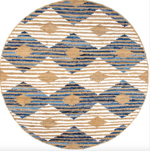 Load image into Gallery viewer, Hand Braided Marla Denim And Jute Diamonds Area Rug 6&#39; Round
