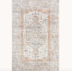 Jacquie Vintage Floral Area Rug Silver 5' x 7' 5"