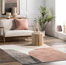 Load image into Gallery viewer, Emelia Abstract Circles Area Rug Beige 5&#39; 3&quot; x 7&#39; 7&quot;
