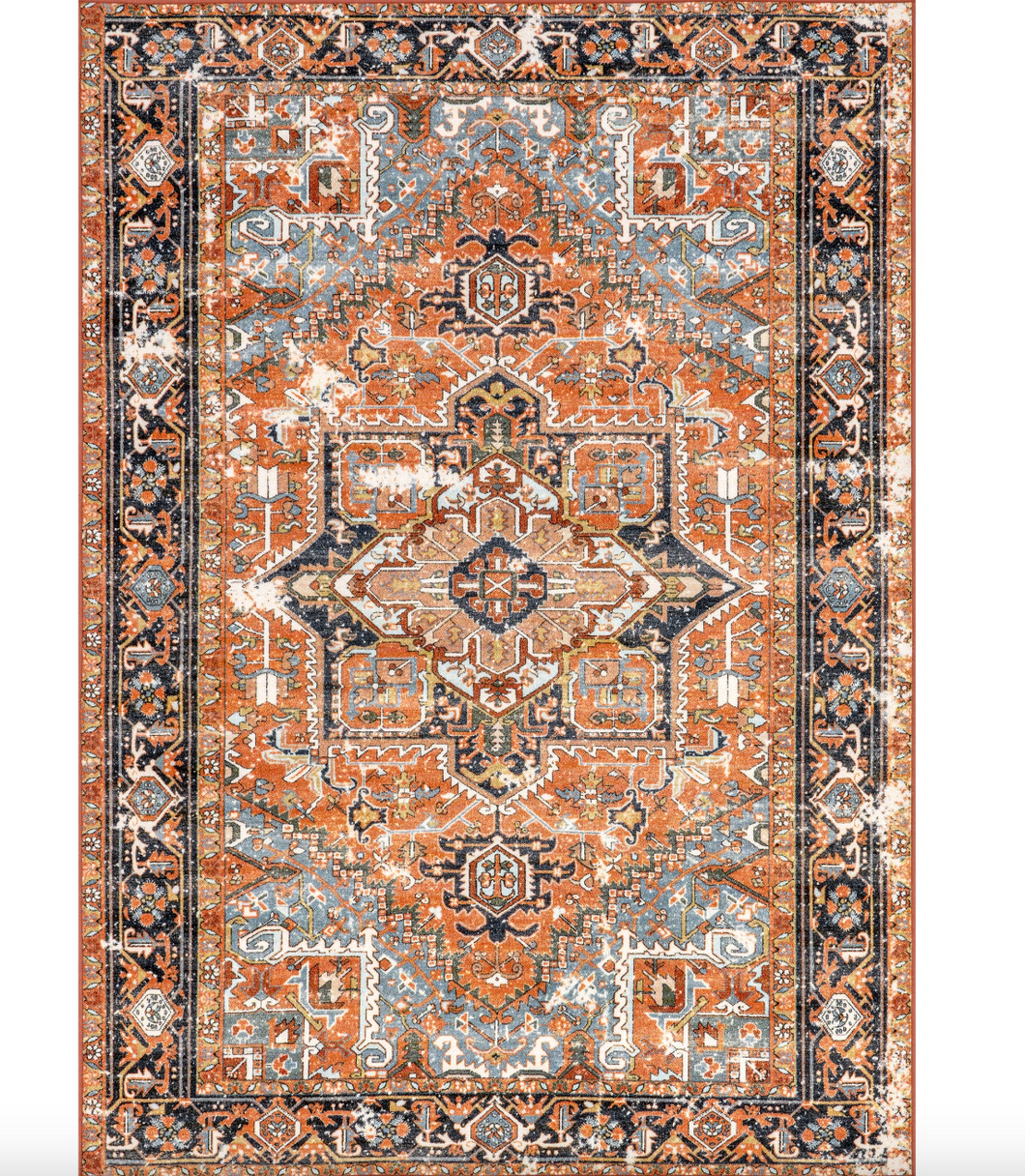 Sherita Distressed Persian Area Rug Rust 5' 5