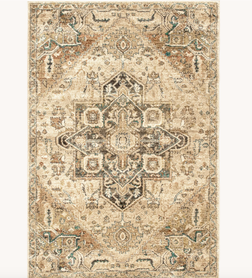 Tribal Medallion Tabetha Rug Tan 4' x 6'