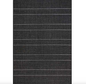 Alaina Indoor/Outdoor Striped Area Rug Black/Gray 3' x 5'