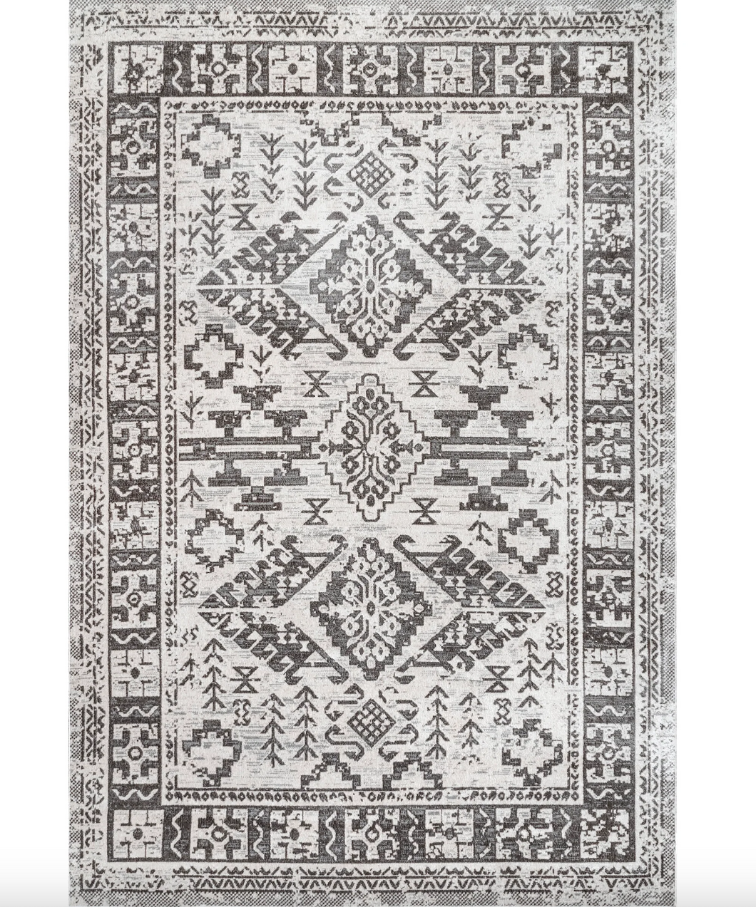 Serena Washable Seesaw Area Rug Gray 3'3
