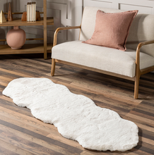 Load image into Gallery viewer, 2&#39; x 6&#39; Eline Faux Sheepskin Machine Washable Area Rug
