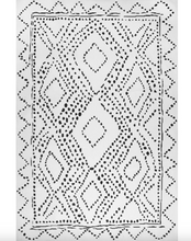 Load image into Gallery viewer, Mila Machine Washable Diamond Trellis Area Rug Ivory 4&#39; x 6&#39;
