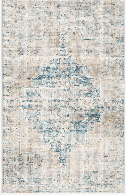Dallas Vintage Medallion Area Rug Blue 2'6