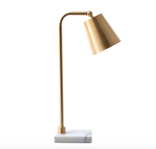 Load image into Gallery viewer, Lincoln 31&quot; Brass &amp; Marble Table Lamp

