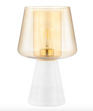 Load image into Gallery viewer, Soraya 14&quot; Amber/White Glass &amp; Marble Table Lamp
