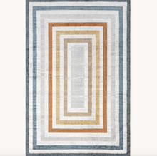 Load image into Gallery viewer, Lilac Striped Bordered Washable Rug 5&#39;3&quot;x8&#39;
