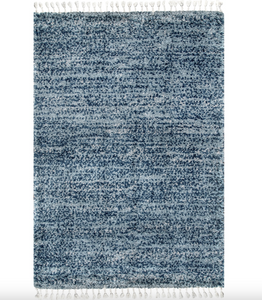 Brooke Shag Tasseled Area Rug Blue 5' x 7' 7"