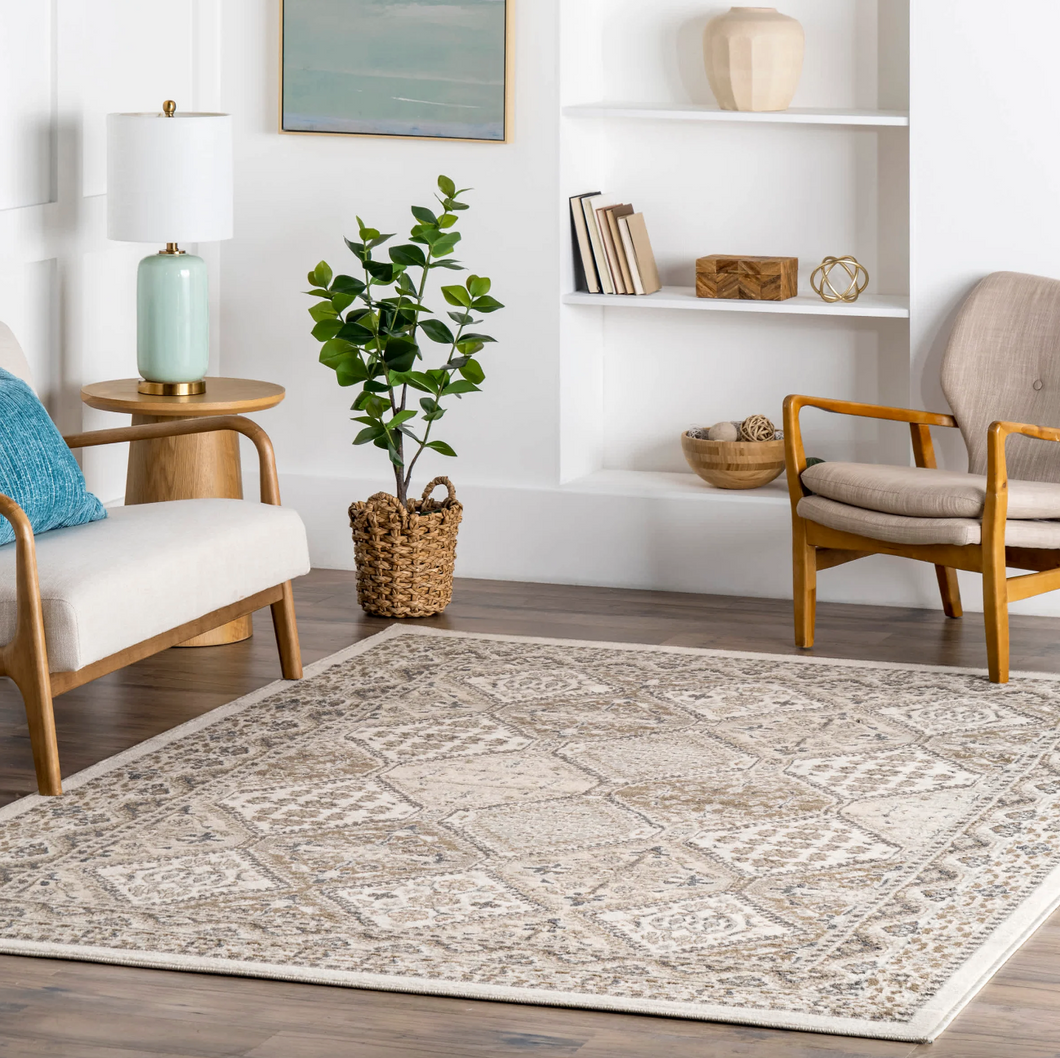 Vintage Tile Becca Area Rug Beige 9' x 12' Rectangle
