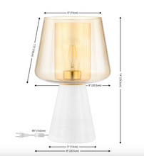 Load image into Gallery viewer, Soraya 14&quot; Amber/White Glass &amp; Marble Table Lamp
