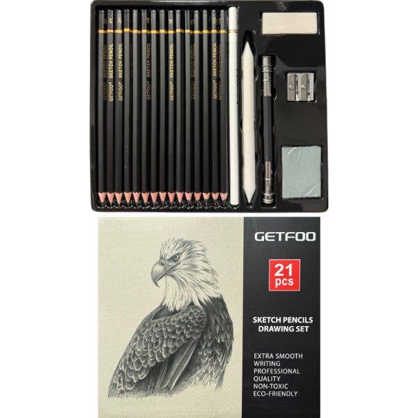 21PC Professional Pencil Drawing Kit