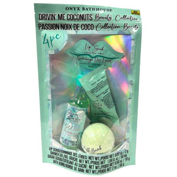 4PC Drivin' Me Coconuts Bath Set