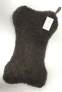 Large Cozy Teddy Faux Fur Bone Pet Stocking