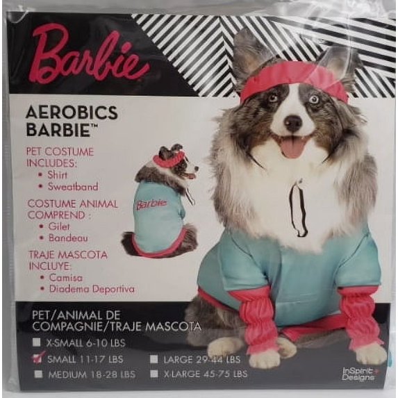 Barbie Aerobics Pet Dog Halloween Costume Outfit Size Small 11-17 LBS