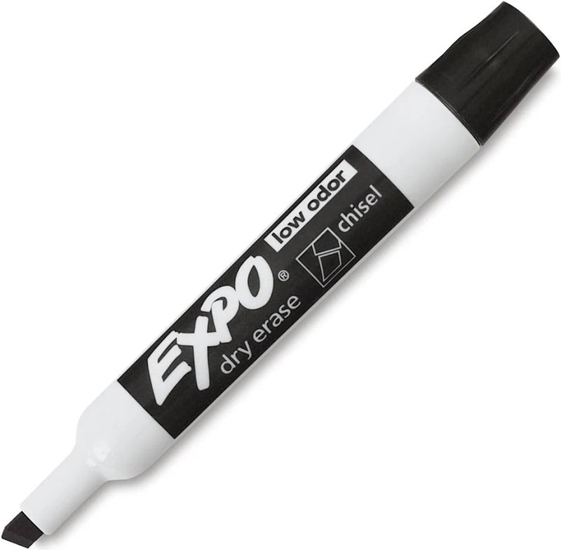 Expo Dry Erase Markers, Chisel Tip, Black, 4/Pack