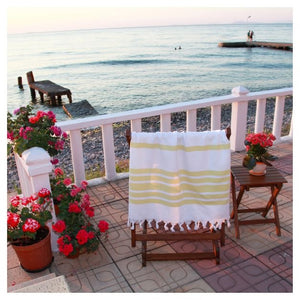 Herringbone Pesetemal Turkish cotton Beach Towel (Yellow)