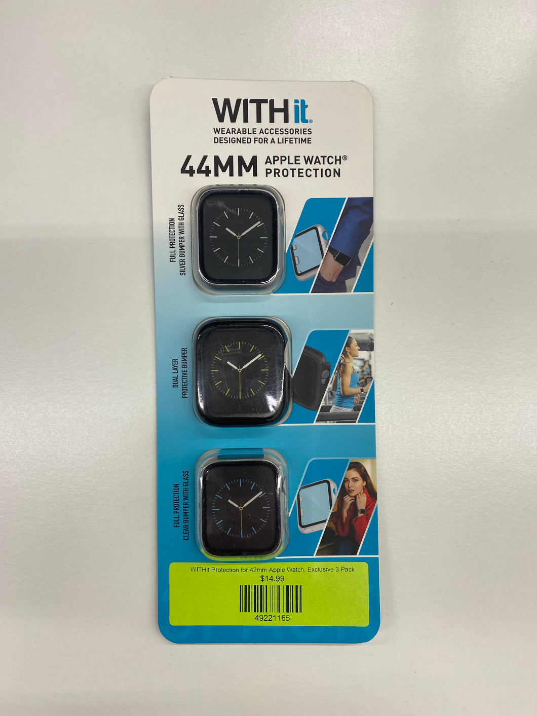 WITHit Protection for 44mm Apple Watch, Exclusive 3 Pack