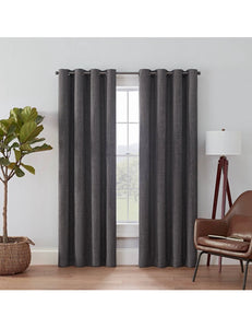 95"x52" Rowland Blackout Curtain Panel Charcoal - Eclipse